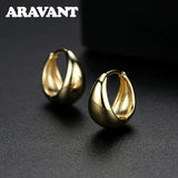925 Silver Egg Hoop Earring 14mm