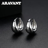 925 Silver Egg Hoop Earring 14mm