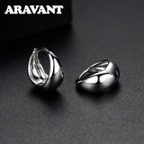 925 Silver Egg Hoop Earring 14mm