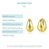 925 Silver Egg Hoop Earring 14mm