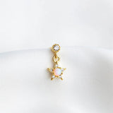 S925 Star Moon Zircon Opal Stud Earrings for Women Wedding Jewelry
