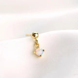S925 Star Moon Zircon Opal Stud Earrings for Women Wedding Jewelry