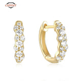 Zircon 925 Sterling Silver Hoop Earrings Plata 925 Fine Jewelry Cartilage 18K