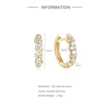 Zircon 925 Sterling Silver Hoop Earrings Plata 925 Fine Jewelry Cartilage 18K