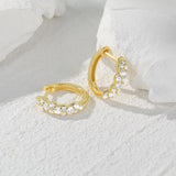 Zircon 925 Sterling Silver Hoop Earrings Plata 925 Fine Jewelry Cartilage 18K