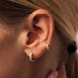 Zircon 925 Sterling Silver Hoop Earrings Plata 925 Fine Jewelry Cartilage 18K