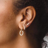 Zircon 925 Sterling Silver Hoop Earrings Plata 925 Fine Jewelry Cartilage 18K