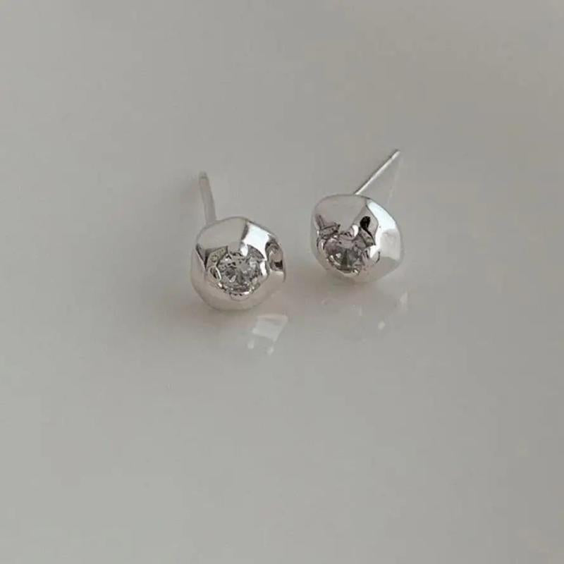SHANICE S925 CZ Crystal Stud Earrings Minimalist Jewelry