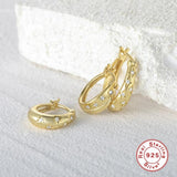 925 Sterling Silver Round Thick Hoops Earrings 8/9/11mm