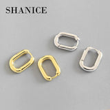 Unique Punk 100% S925 Silver Oval Hoop Earrings