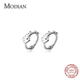 925 Silver Fishbone Hoop Earrings Anti-Allergy Fine Jewelry for Women