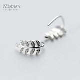 925 Silver Lucky Tree Leaf Swing Earrings
