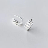 925 Silver Lucky Tree Leaf Swing Earrings