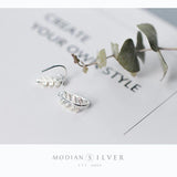 925 Silver Lucky Tree Leaf Swing Earrings