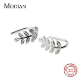 925 Silver Lucky Tree Leaf Swing Earrings