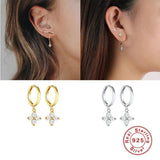 925 Silver Hoop Earrings Lightning Bee Eye Animal Charm Dangle Earring