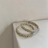 Vintage Zircon 925 Silver Hoop Earrings for Women Bridal Wedding Gift