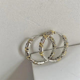 Vintage Zircon 925 Silver Hoop Earrings for Women Bridal Wedding Gift