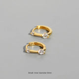 925 Silver Zircon Vertical Bar Ear Ring Girl Jewelry