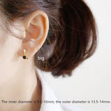 925 Silver Zircon Vertical Bar Ear Ring Girl Jewelry