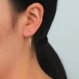 Trustdavis 925 Silver Small Stick Hoop Earrings For Women Wedding Jewelry Gift