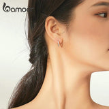 925 Sterling Silver Heart Ear Hoops Earrings for Women