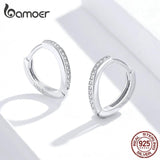 925 Sterling Silver Heart Ear Hoops Earrings for Women