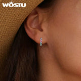 925 Silver Neon Cyber Punk Hoop Earrings Glow in the Dark