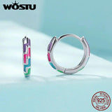925 Silver Neon Cyber Punk Hoop Earrings Glow in the Dark