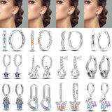 925 Silver Zircon Colorful Earrings Anniversary Gift
