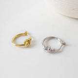 SHANICE 925 Sterling Silver Knotted Hoop Earrings Fine Jewelry
