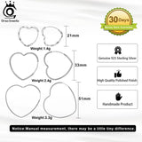 925 Silver Heart Hoop Earrings Minimalist Daily Wear for Women