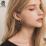 925 Silver Heart Hoop Earrings Minimalist Daily Wear for Women