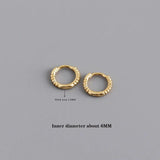 925 Silver Gothic Twist Huggie Hoop Earrings Women Men Charms Ear Buckle