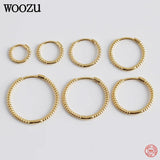 925 Silver Gothic Twist Huggie Hoop Earrings Women Men Charms Ear Buckle