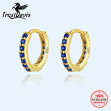 TrustDavis 925 Sterling Silver CZ Hoop Earring DA2716