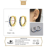 TrustDavis 925 Sterling Silver CZ Hoop Earring DA2716