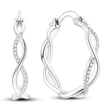 925 Silver & Rose Sparkling Interwoven Earrings