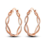 925 Silver & Rose Sparkling Interwoven Earrings