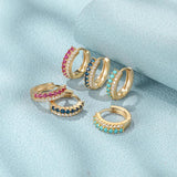 Double Row 925S Stamp Diamond Cuff Earrings For Women
