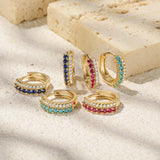 Double Row 925S Stamp Diamond Cuff Earrings For Women