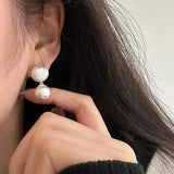 925 Silver Vintage Double Balls Earrings For Women