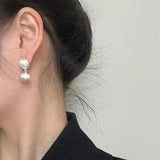 925 Silver Vintage Double Balls Earrings For Women