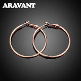 925 Silver Rose Hoop Earrings Women's Jewelry