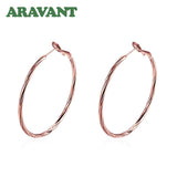 925 Silver Rose Hoop Earrings Women's Jewelry