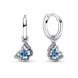 925 Silver Crown Sun Butterfly Earrings