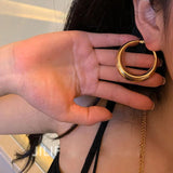 925 Silver 18k Round Hoop Earrings Classic Fine Jewelry Women Accessory
