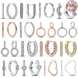925 Silver Double Heart Earrings Women's Charm Jewelry for Mother's Birthday