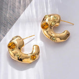 925 Silver Irregular Earrings Glass Ear Accessories