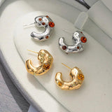 925 Silver Irregular Earrings Glass Ear Accessories